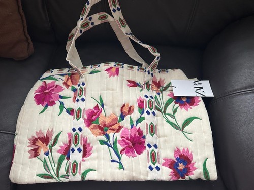 Embroidered quilted bag zara - embroidered,