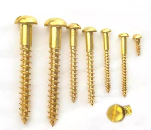 Solid brass slotted round head - solid,