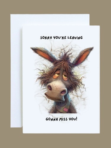 Funny donkey leaving card - donkey,