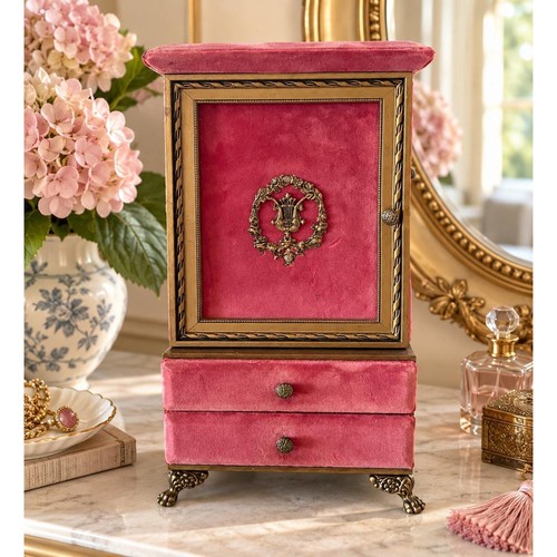 Vintage pink velvet jewelry - vintage,