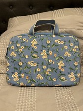 Catch Kidston padded fabric laptop/tablet bag blue with pink & green floral