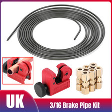 16ft 3/16" Brake Pipe Lines Repair Kit Copper Pipe Cutter Tool Quick Unions Nuts