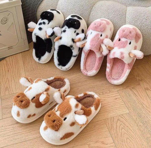 Womens cow slippers for - , winter