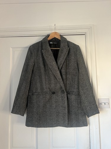 Zara women grey herringbone - women,