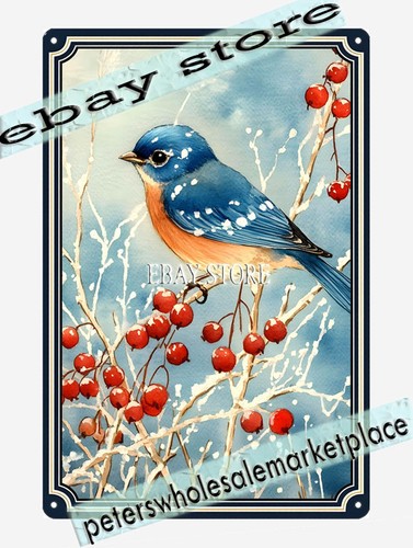 Bluebird snow metal tin sign - bluebird,