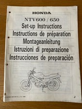 Honda NTV650 600 set up manual instructions , printed 1988  See below    