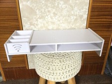 White Small Table Top Desk With Storage