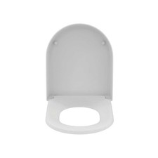 Toilet Seat  Soft-Close Cover Round Duraplast White Top Fix Hinges Della