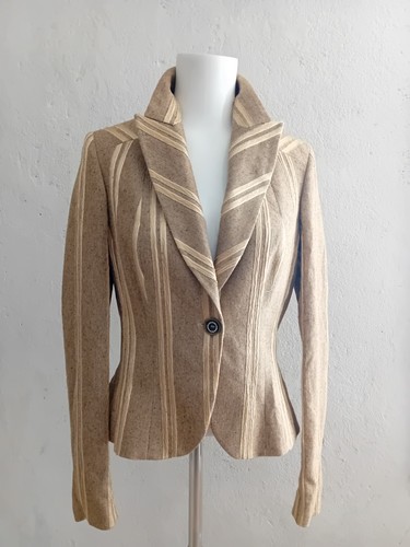 Gold striped silk wool cotton - gold,