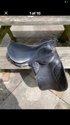 Black leather saddle - black,