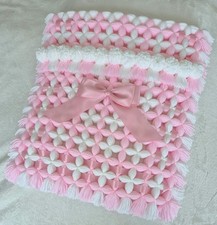 BABY BLANKET NEW HANDMADE POM
