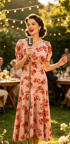Vintage 1930s 1940s style pink - 1930s,