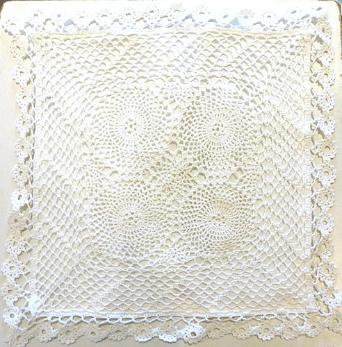 Vintage crochet cushion cover