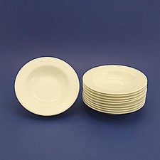 Ten Mayfair Royal Bone China Rimmed Soup/Cereal Bowls - 19.75cm/7.75" Diameter