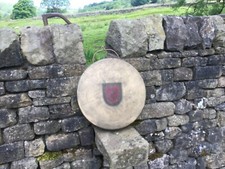 LARGE  ANTIQUE COLD WAR ERA  BRONZE  DECK GONG ROYAL NAVY   13 KILOS  46cm diam