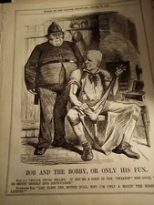 Hs19 Ephemera 1869 punch cartoon Bob and the Bobby 