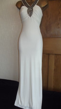 Gorgeous ❤️RRP £60 JANE NORMAN  Cream Long Evening Grecian Dress Size 12 14