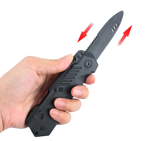 Retractable plastic fake knife - retractable,