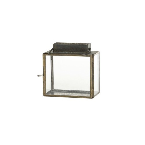 Glass lantern antique brass - antique,