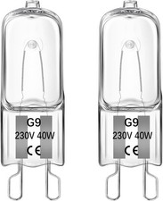 G9 40W Halogen Oven Bulbs, Dimmable, 300℃ Heat Tolerant, 2700K Warm White, 52