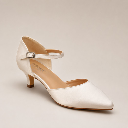 Women satin ivoire - satin, pointed