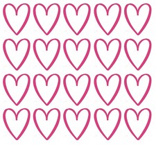 20 x Heart Shaped stickers Crafting Scrapbooking Cardmaking Wall Mirror Window