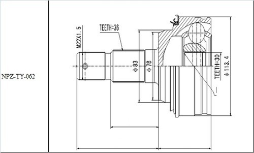 Outer joint toyota land - cv,