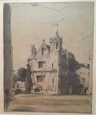 SIR WILLIAM NICHOLSON D. 1949 HAND SIGNED LITHOGRAPH GRAMMER SCHOOL OXFORD 1905