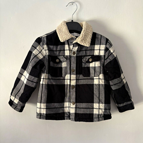 Zara boys check sherpa - zara,
