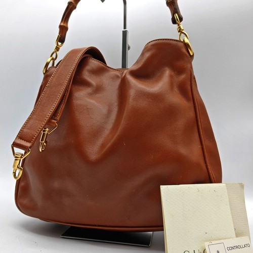 Gucci bamboo brown leather - gucci,