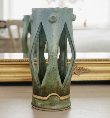 Handcrafted pottery luminary - handcrafted,