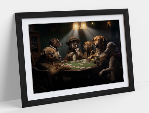 Dogs playing game poker - dogs,