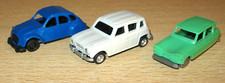 Plastic FRENCH CARS x3 - RENAULT 4/ CITROEN AMI/ CITROEN 2cv