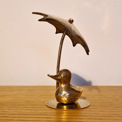 Vintage brass duck figurine - brass,
