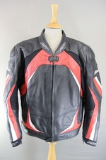 RST BLADE BLACK, RED & WHITE LEATHER BIKER JCKT WITH CONTOUR PLUS CE ARMOUR 50IN