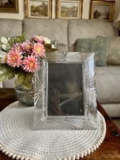 Stuart Crystal Heavy Lead Crystal Photo Picture Frame Ribbed Pattern 5 x 7 in