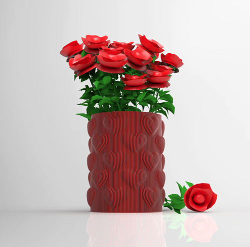 Hearts vase 3d - vase, printed