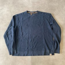 Carhartt Sweatshirt Mens Medium Workwear Pull Over Blank Jumper, Navy