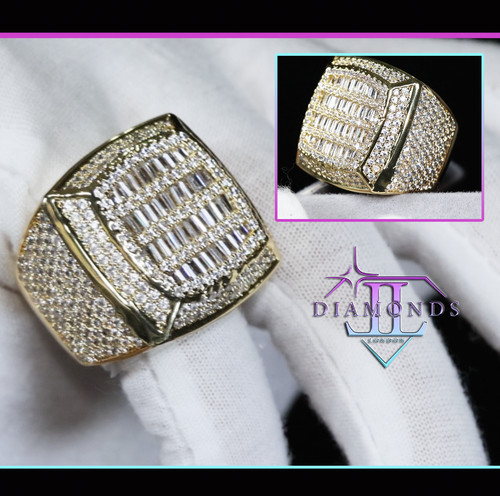 Mens gold iced out - ring, |