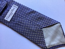 Vintage Christian Dior Silk Tie ~Blue