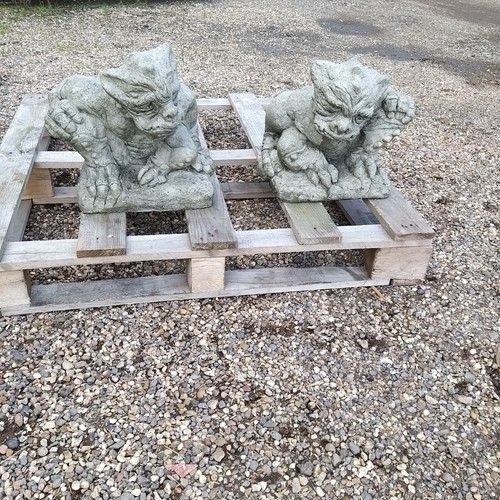 Cast stone pair large - cast,