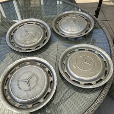 4x Vintage Original Mercedes Benz Chrome Hub Caps GSL CLK SLK Merc Mancave Car