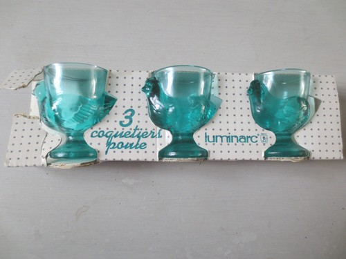 New luminarc green glass hen - green,
