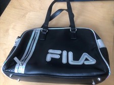 Fila Black Handbag Top Handle. Holographic Logo. Lots Of Pockets. READ.  B6