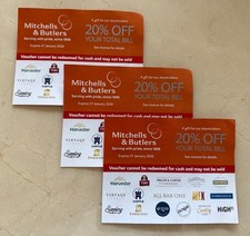 3 Mitchells & Butlers Vouchers