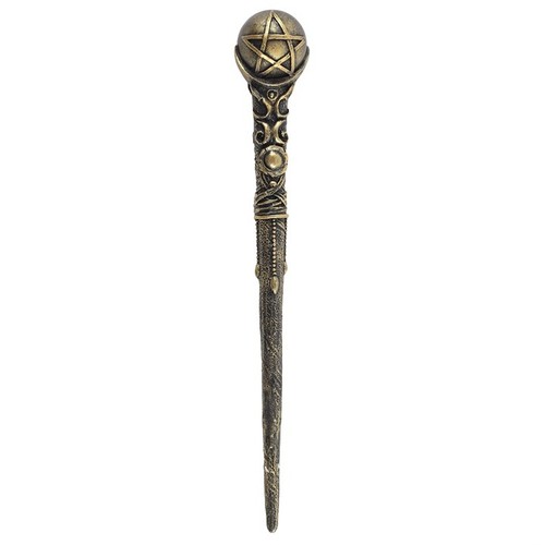 Bronze pentagram wand - bronze,