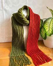 Hand Knitted Chunky Scarf Set