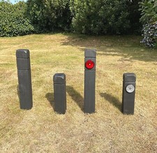 Painted Timber Reflective Keep Off Grass Verge Post, Push In Ground