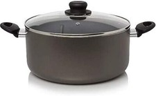 AZS Stock Pot Non Stick Large Casserole Pot - Cooking Pot Grey 24cm,28cm,32cm