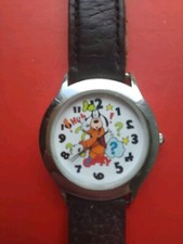 Rare Vintage Walt Disney GOOFY Backwards Wrist Watch 